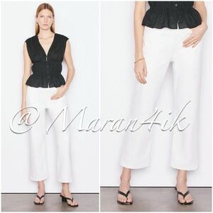 Frame - Le Jane Crop in Rumpled Blanc White size 27